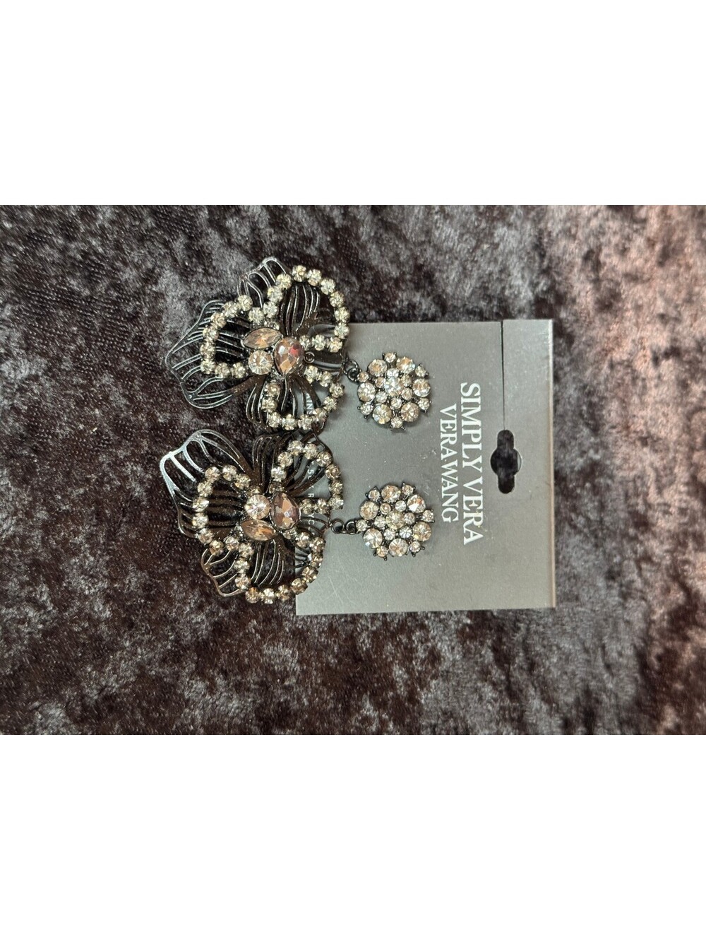 Simply Vera Vera Wang Crystal Flower Drop Earrings